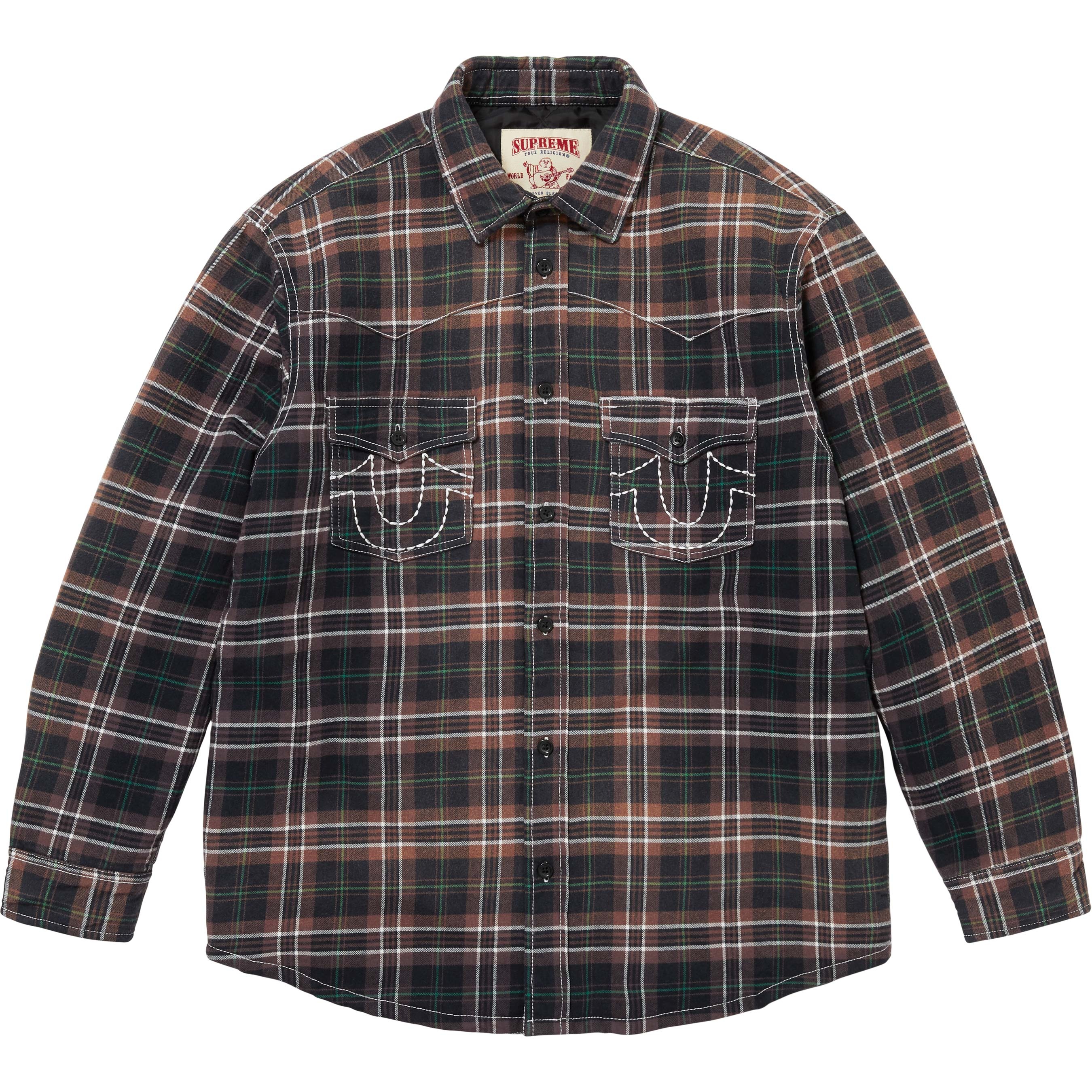 Supreme®/True Religion® Quilted Lined Plaid Flannel Shirt view 18
